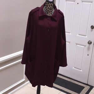 ASOS Women’s Jacket Plus Size 22 button in deep grape color